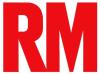 Logotipo RM de Radar Música en rojo sobre fondo blanco